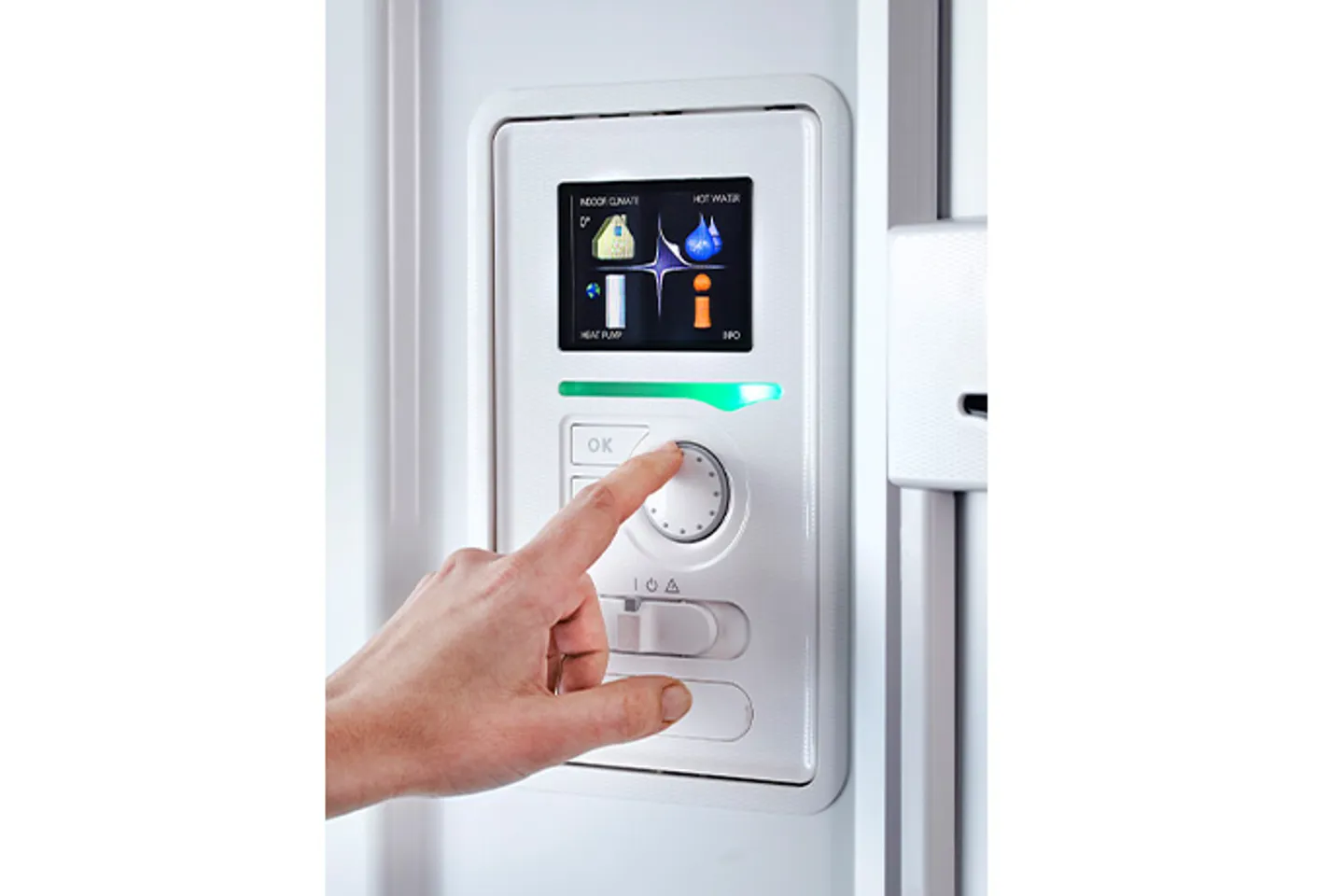 En styrpanel för värmepump