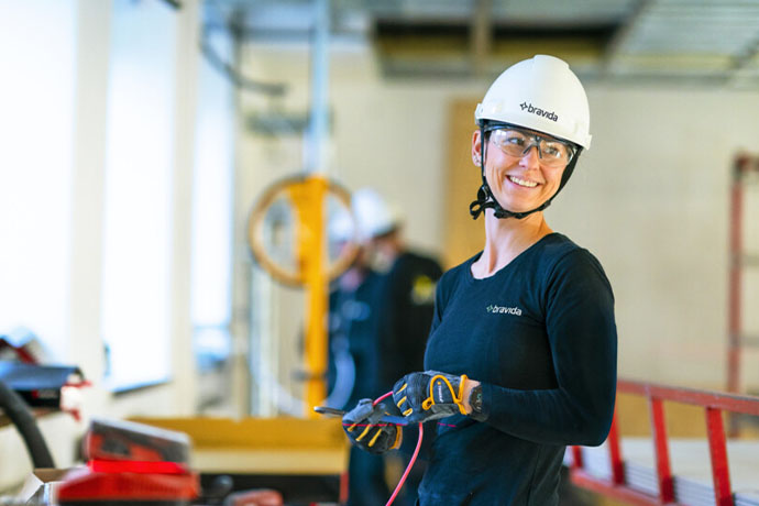 En servicetekniker på Bravida